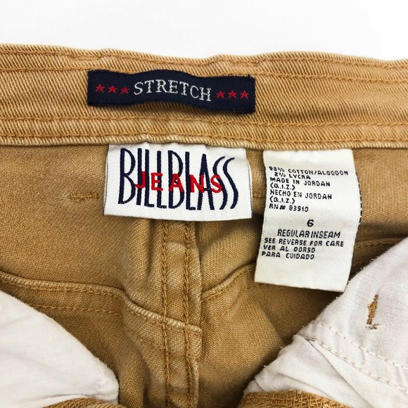 Bill Blass Women's Size 6 Stretch Denim Straight Legs Camel Tan 5 Pocket Jeans - Picture 4 of 7